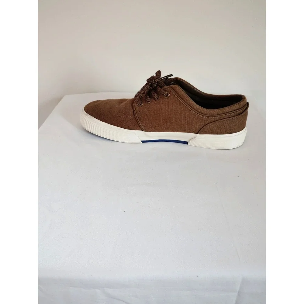 Polo Ralph Lauren Men 7.5D Brown Faxon Low-Top Old Money Preppy Resort Sneakers